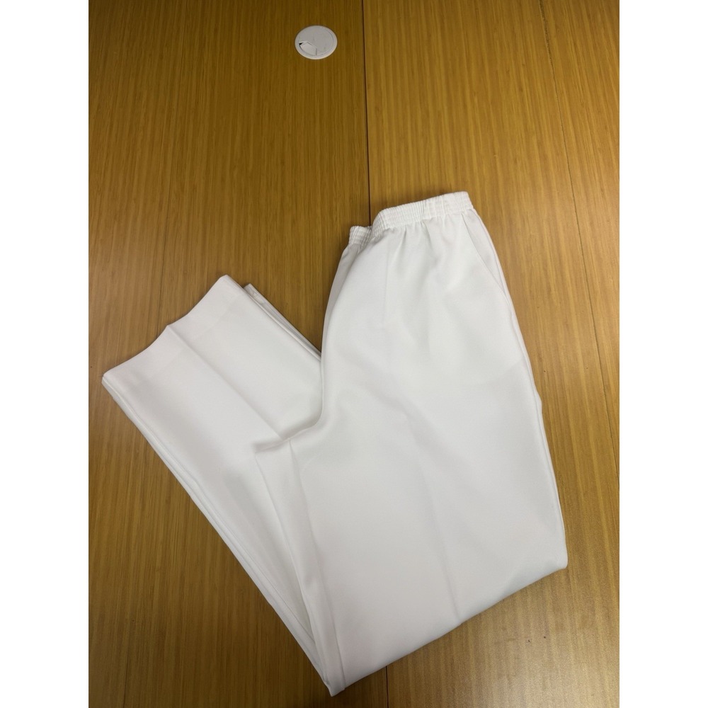 NWT ALFRED DUNNER PULL-ON White Polyester Dress Pants, Womens 14 Medium